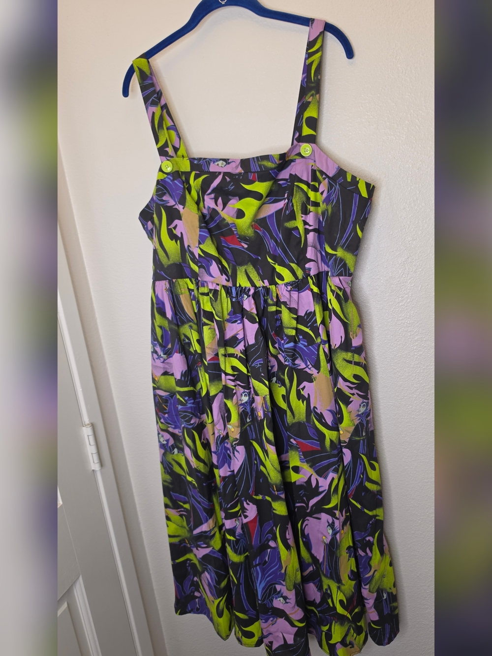 torrid maleficent Sleeping beauty VILLAINS Floral Fit-and-Flare Mid Dress - Picture 7 of 13